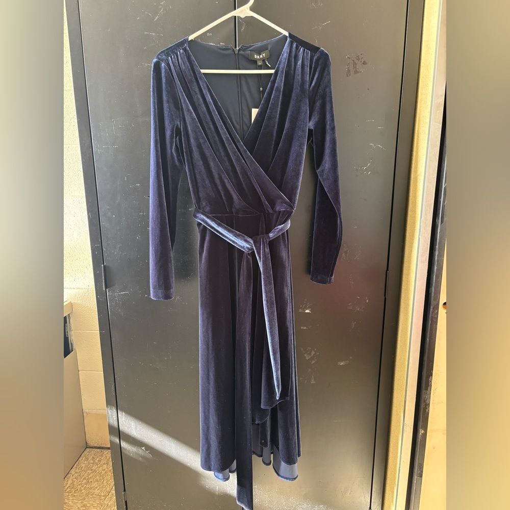 DKNY Midnight Sea, Navy Velvet Dress NWT